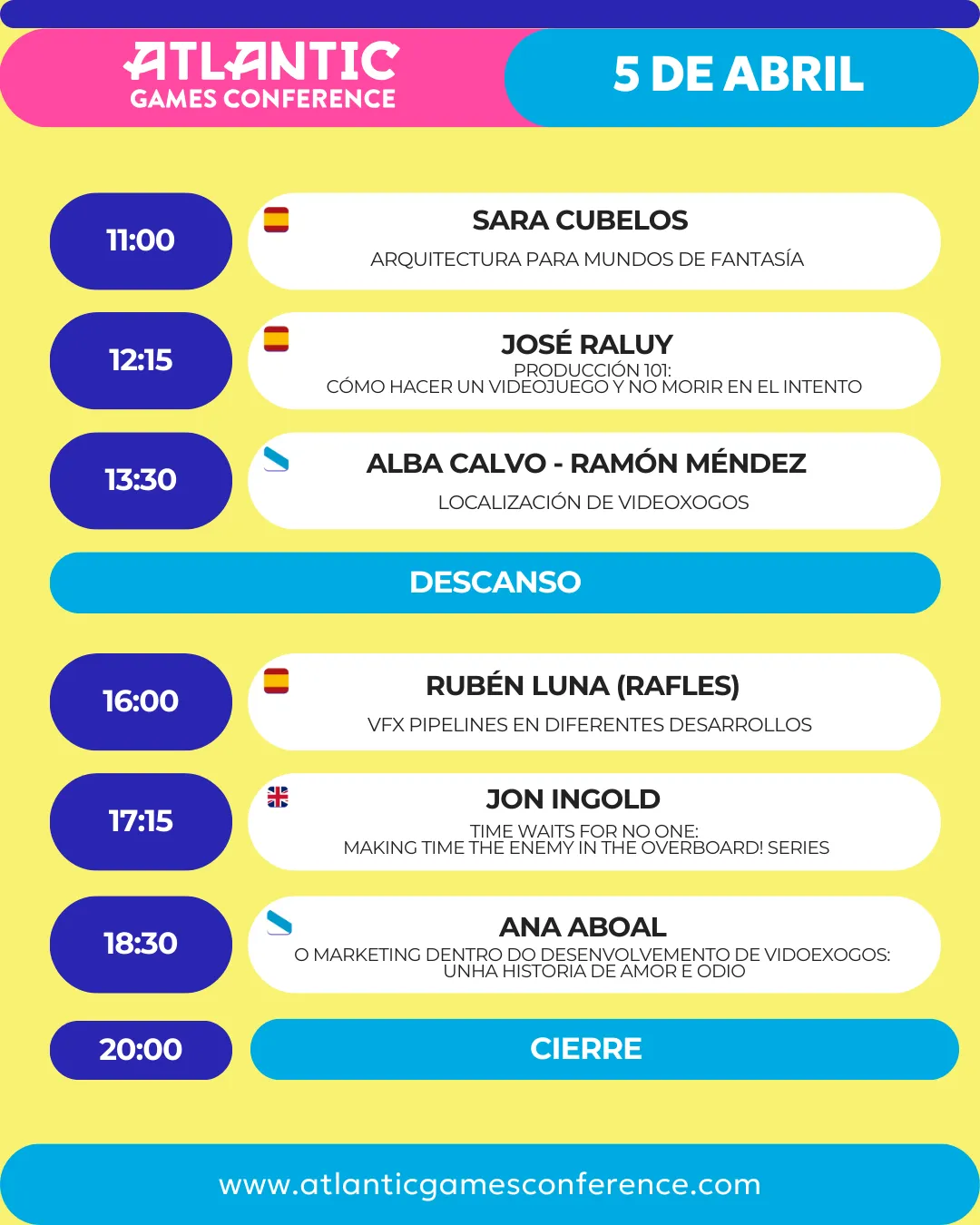 Horario del sábado